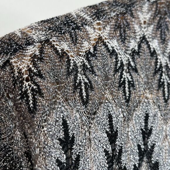 Chicos Travelers Sheer Metallic Open Cardigan Silver Beige Womens XL 3 - Picture 2 of 4